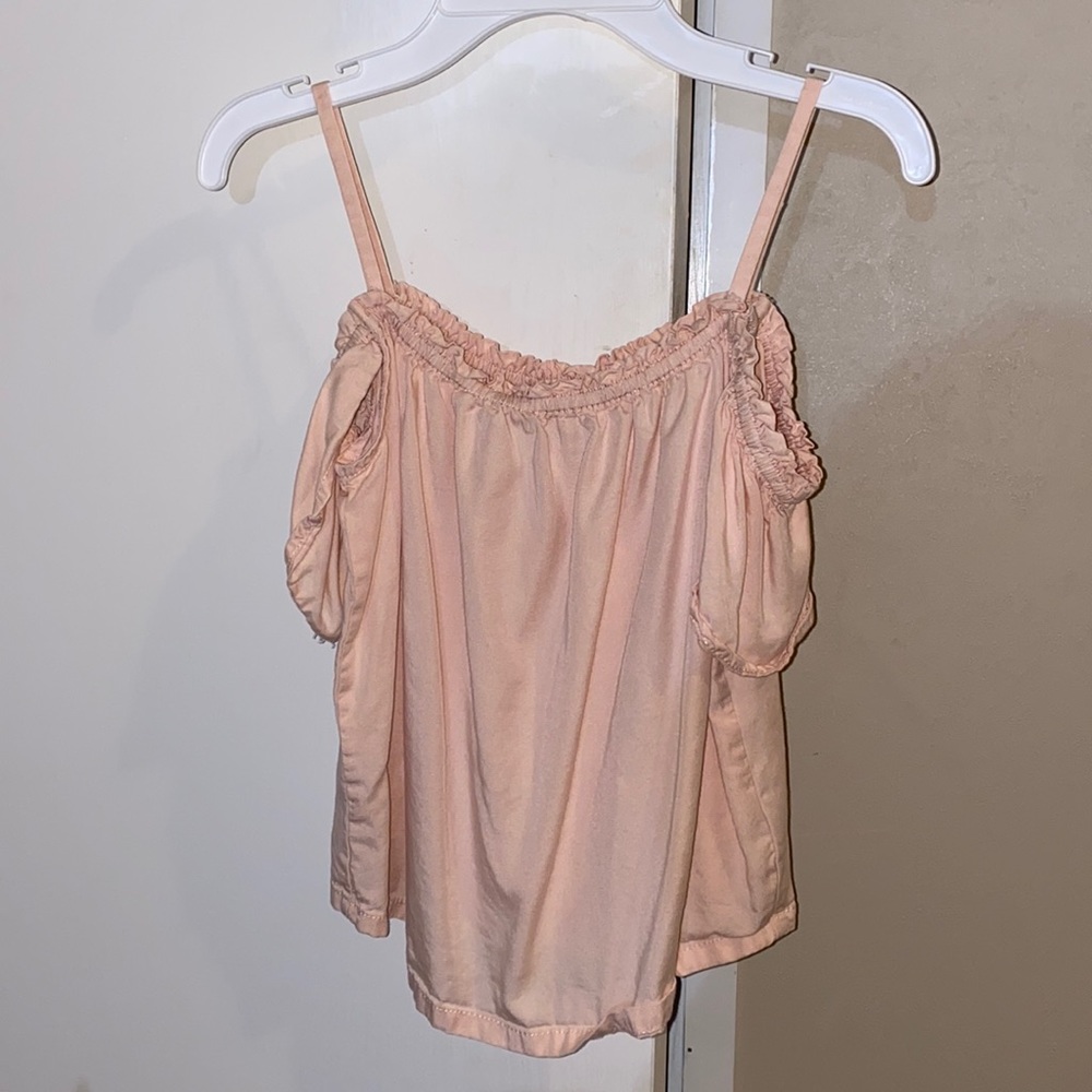 Pink off the shoulder crop top